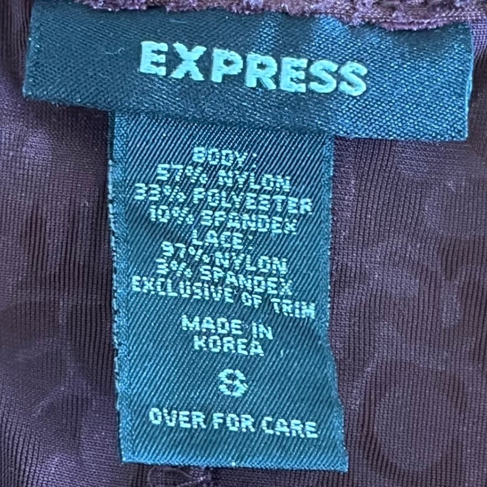 Express Velvet Burnout Corset Lace Cami Top Plum Y2K Size Small - Picture 12 of 13